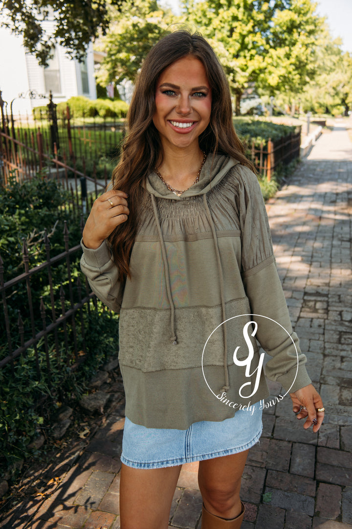 Shade Of Lovely Hoodie- Soft Olive
