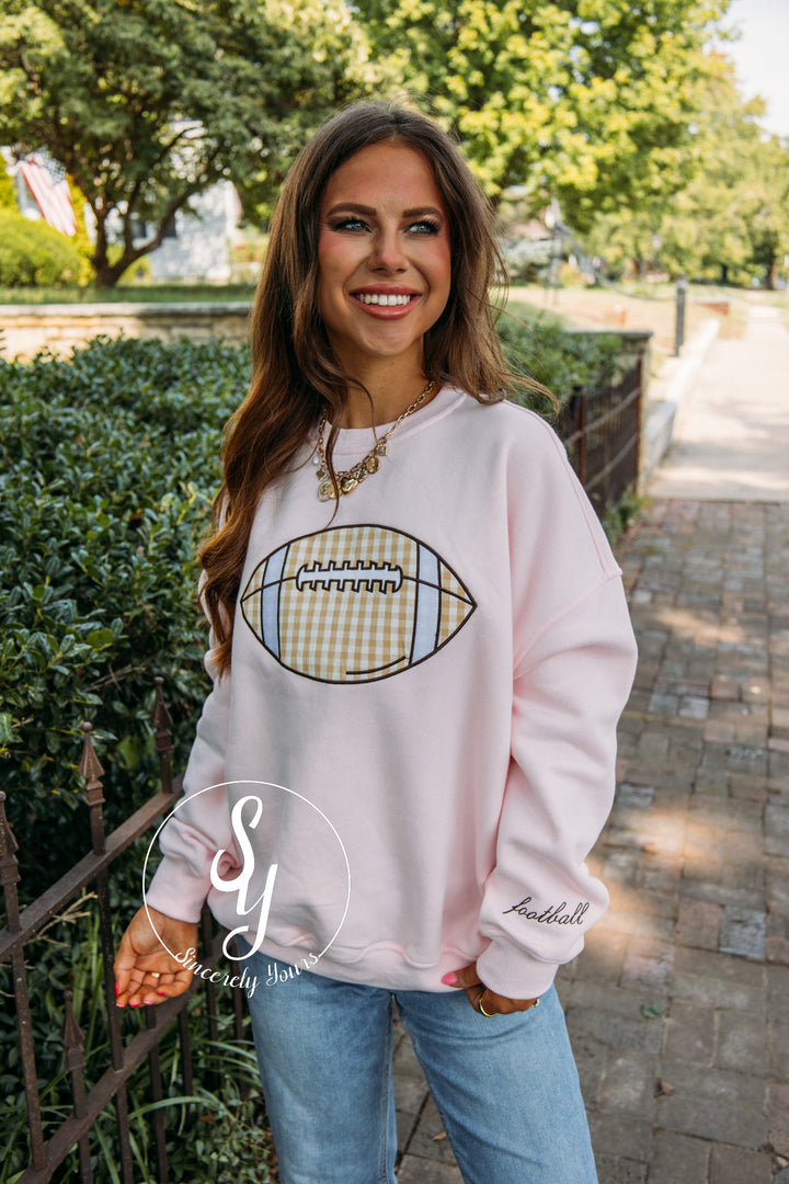 Football Day Crewneck- Pink