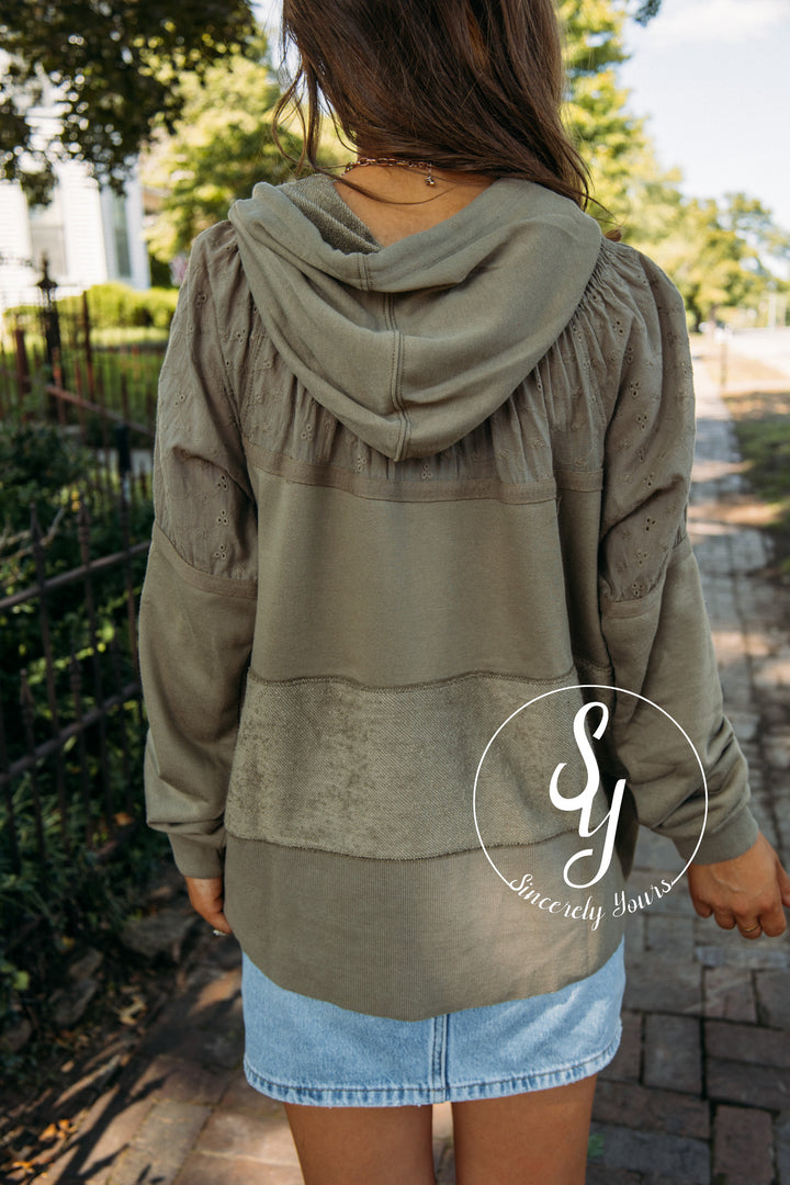 Shade Of Lovely Hoodie- Soft Olive