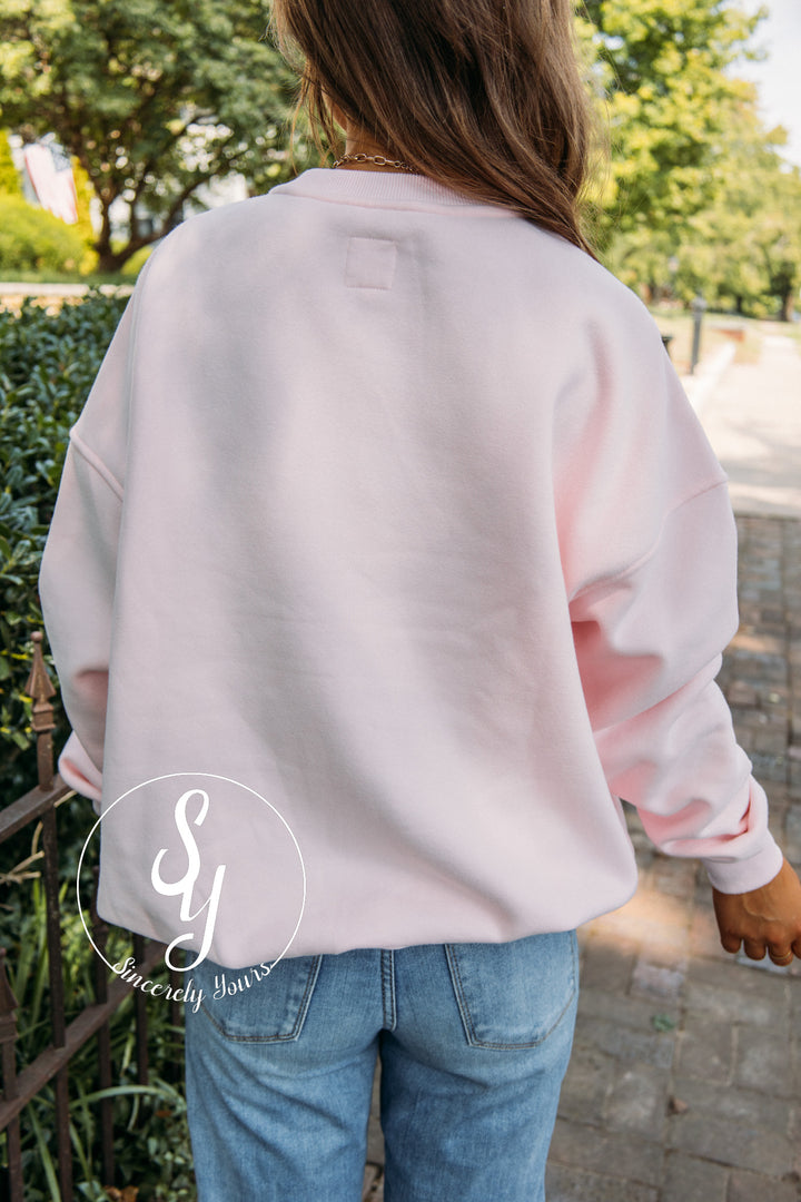 Football Day Crewneck- Pink