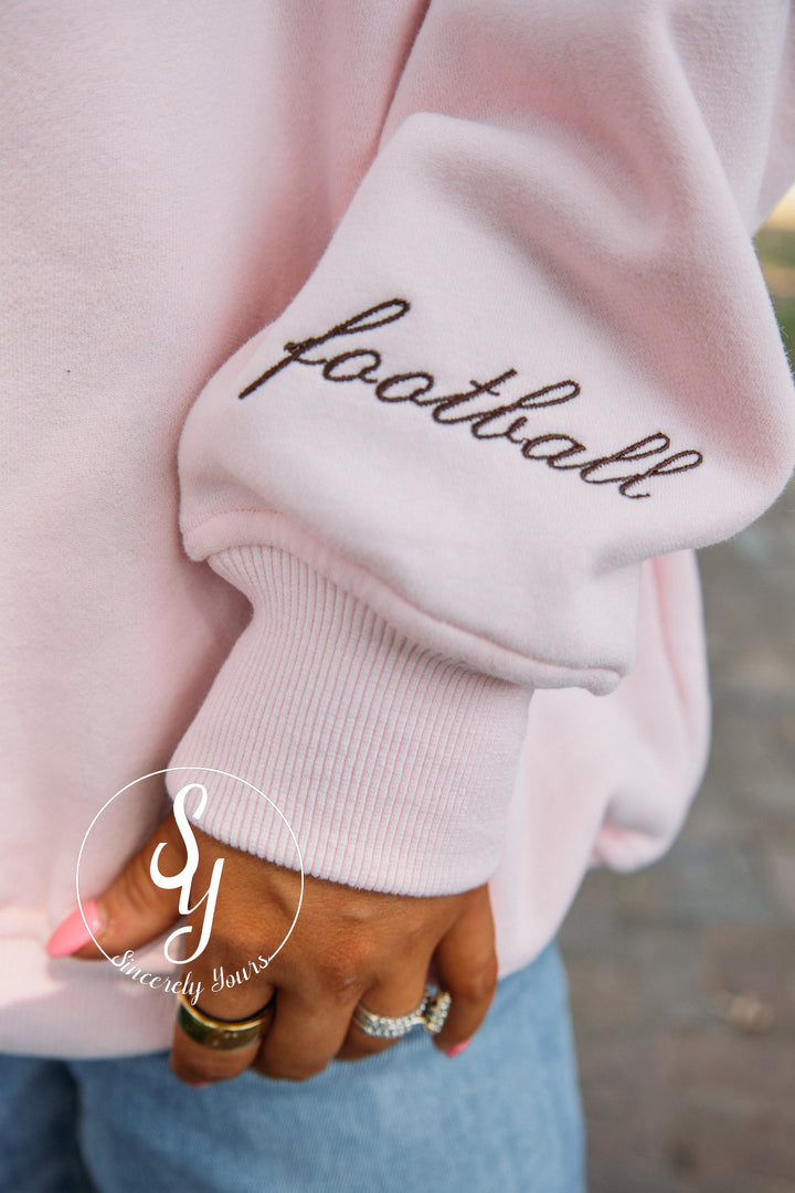 Football Day Crewneck- Pink