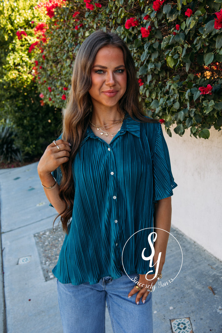 Christine Top- Teal