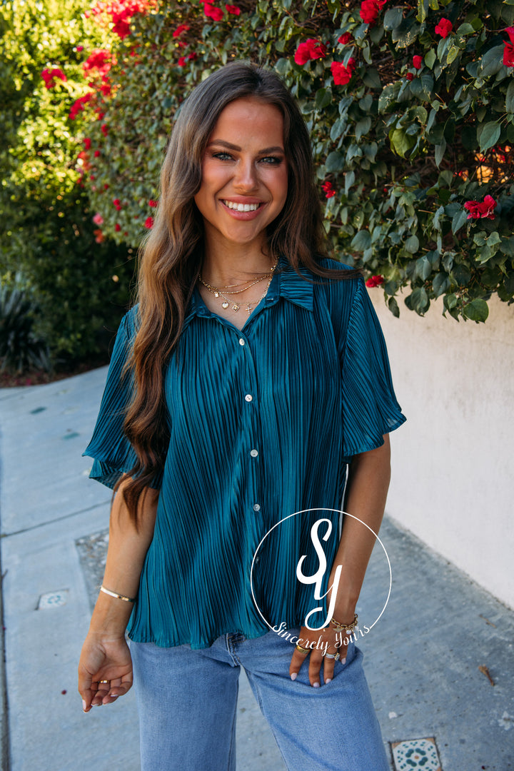Christine Top- Teal