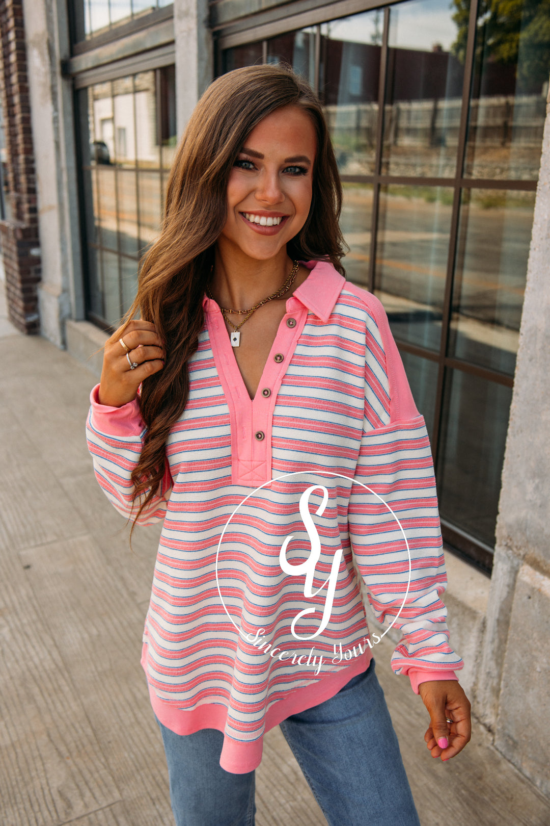 Forever and Ever Stripe Top - Pink