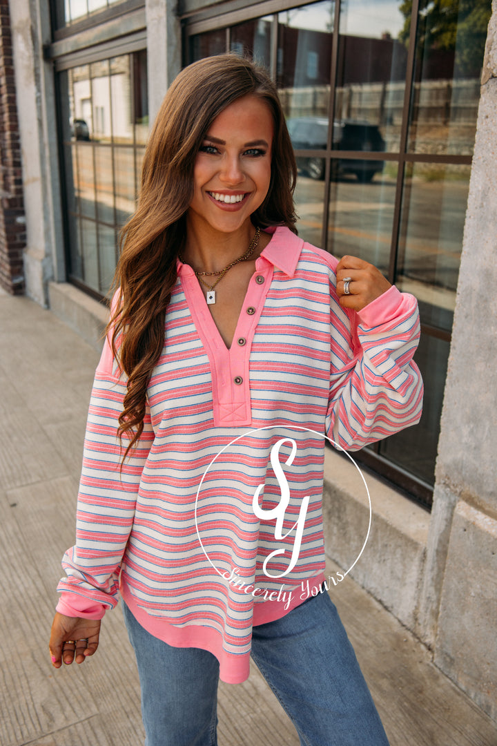 Forever and Ever Stripe Top - Pink