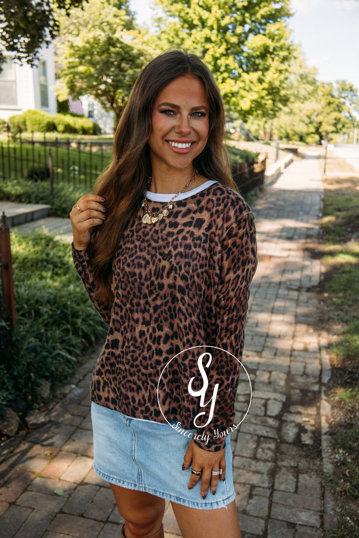 Social Vibes Sweater- Leopard
