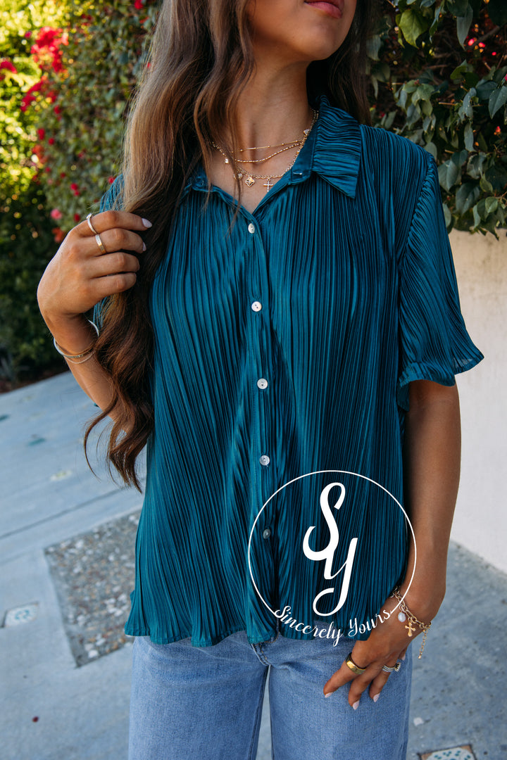 Christine Top- Teal