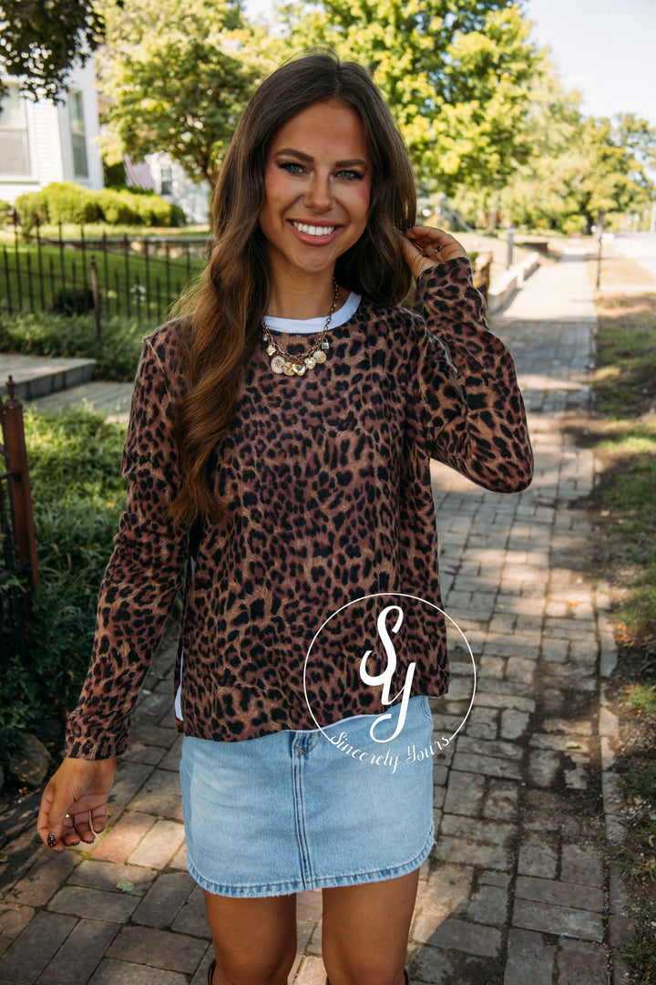 Social Vibes Sweater- Leopard