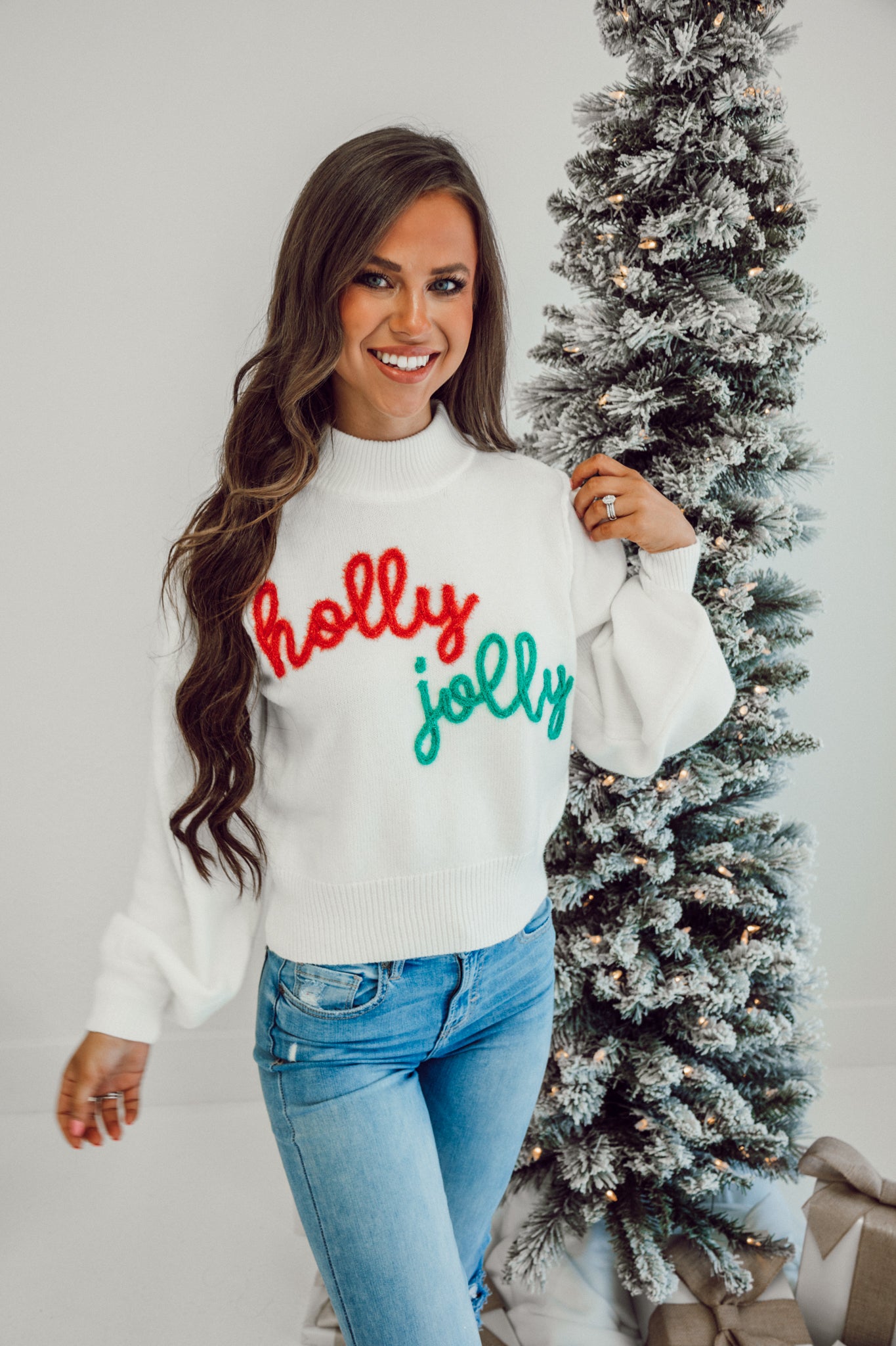 Holly Jolly Sweater - White