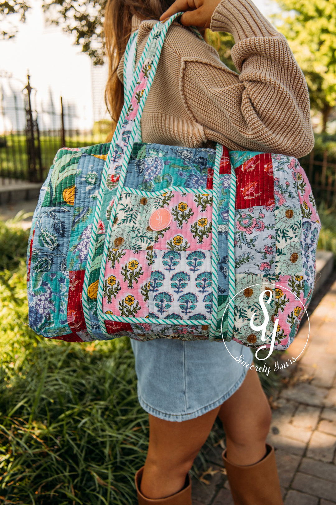 SY Label: Clara Quilted Duffle Bag