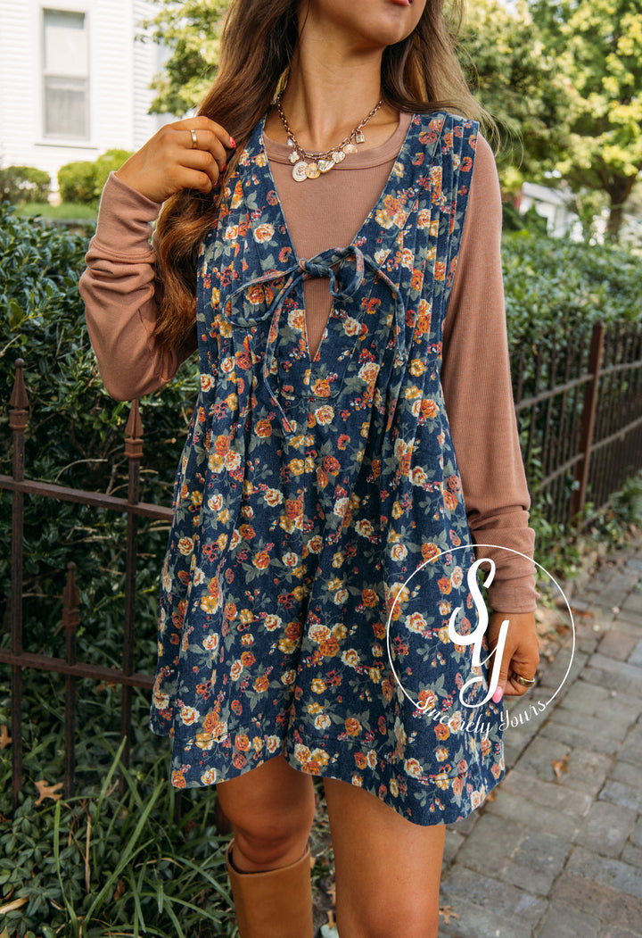 Blooming Personality Romper- Denim