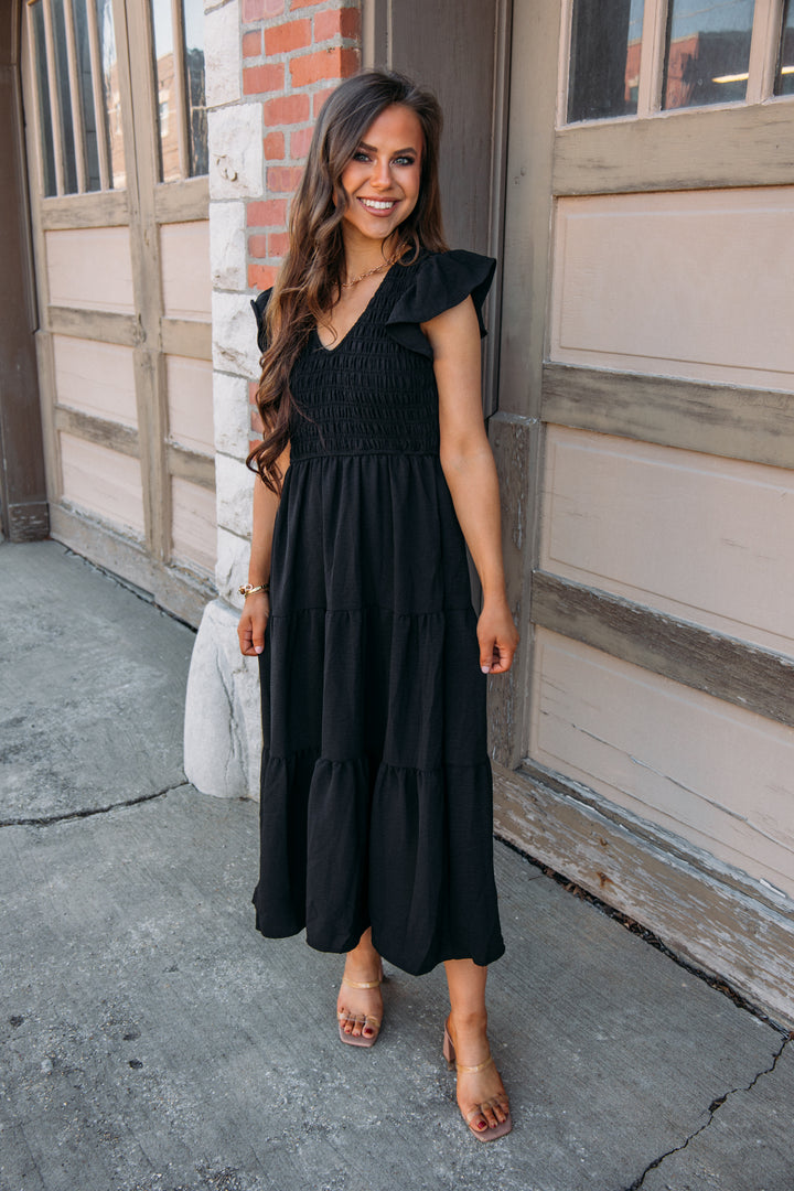 Flattered Midi Dress - Black