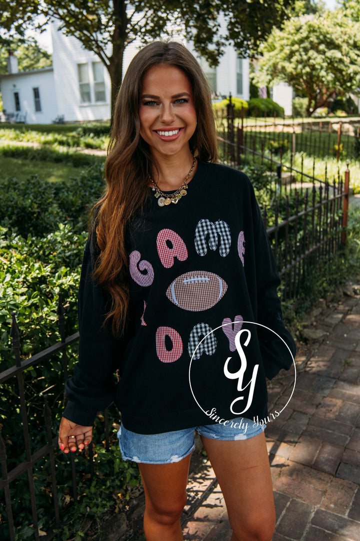 Football Gameday Crewneck - Black