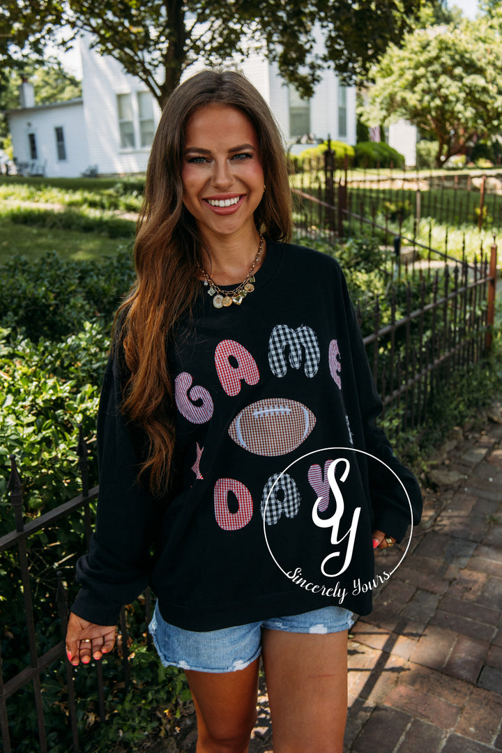 Football Gameday Crewneck - Black
