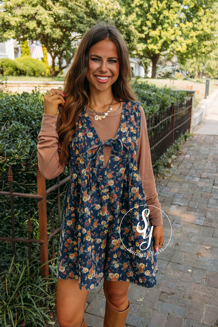 Blooming Personality Romper- Denim