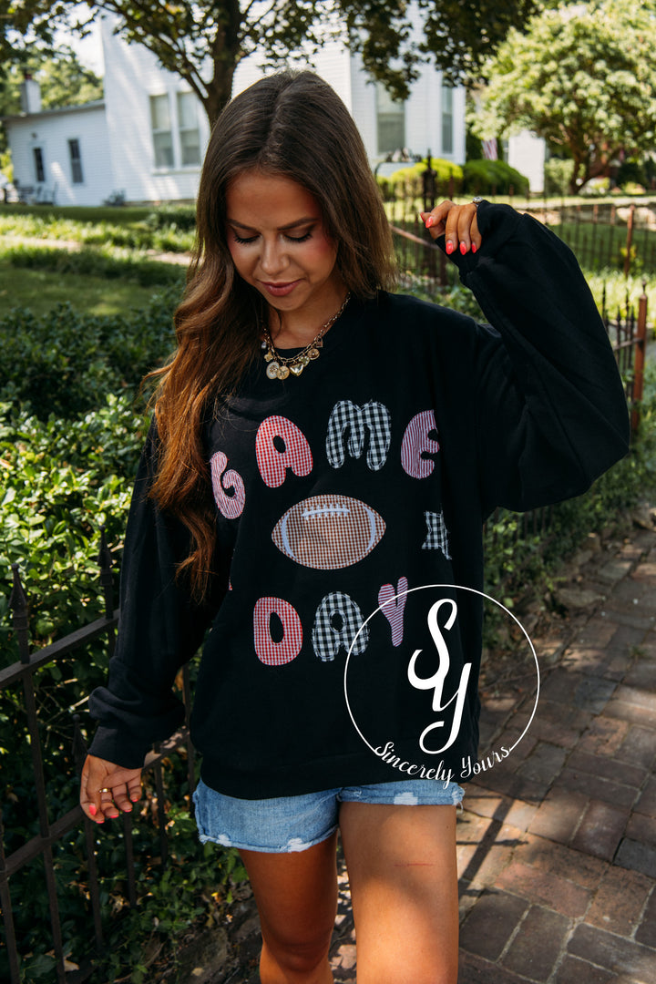 Football Gameday Crewneck - Black