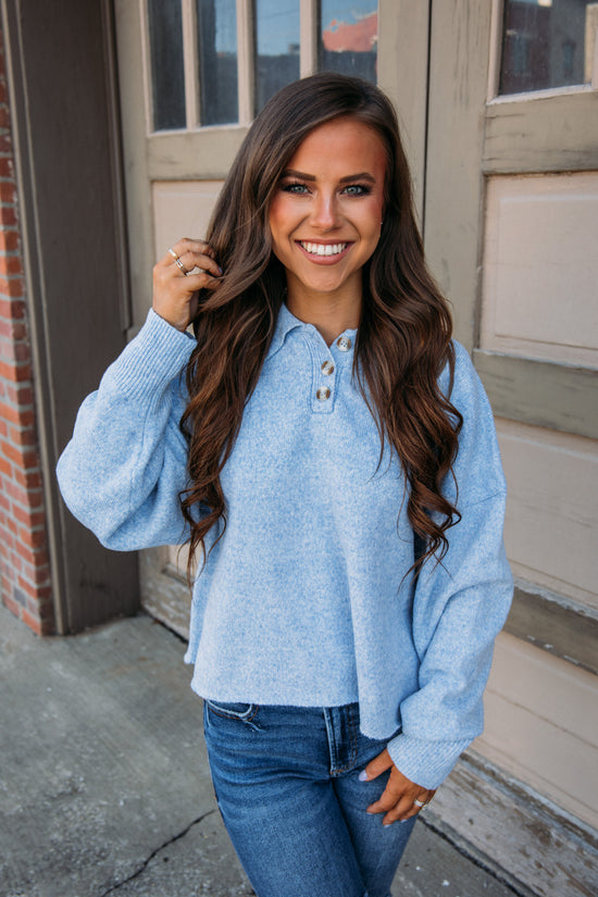 Sweet As Sugar Sweater -Blue