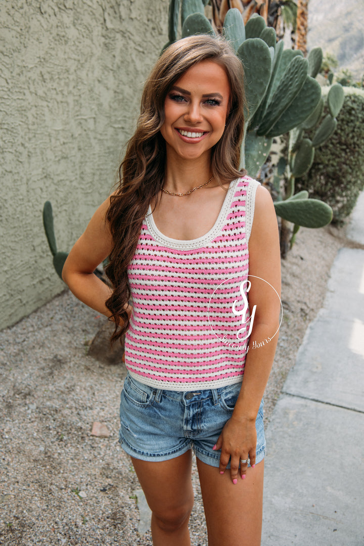 Crochet Moment Top - Pink