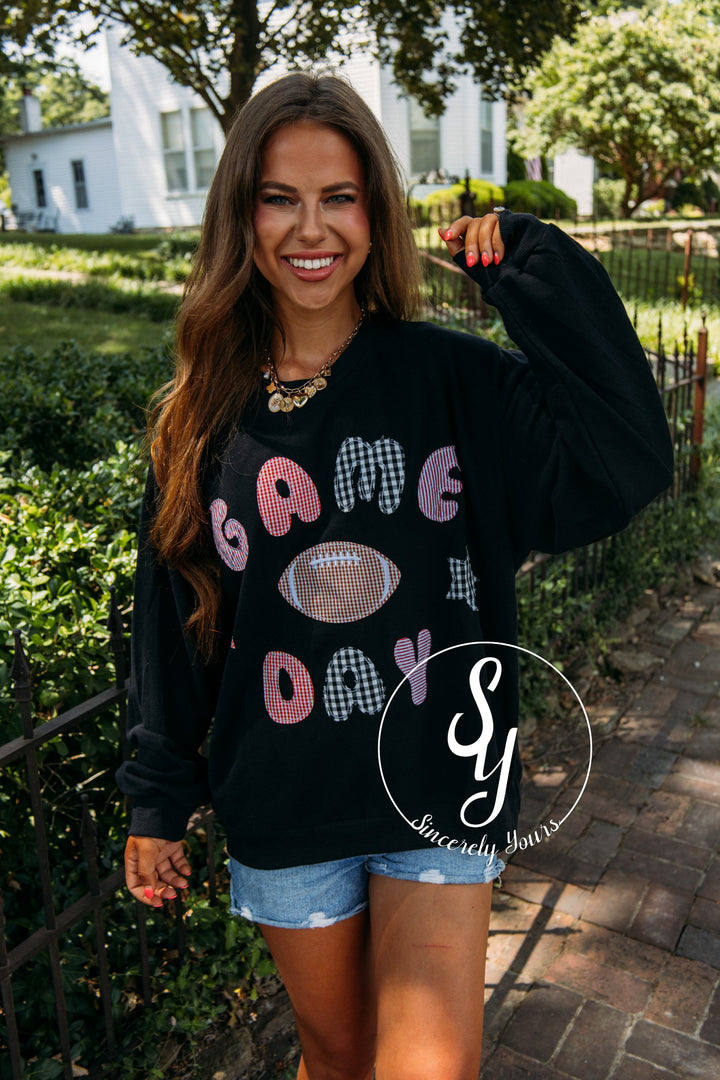 Football Gameday Crewneck - Black