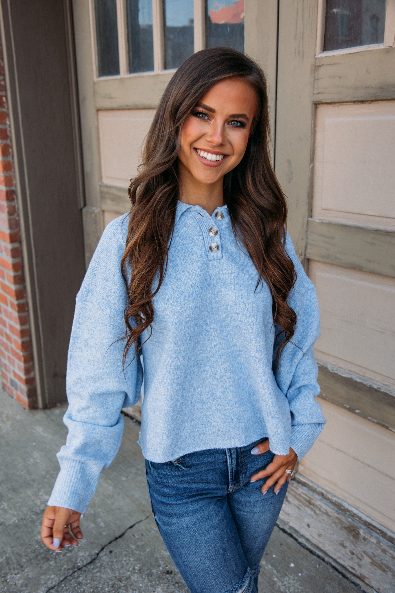Sweet As Sugar Sweater -Blue