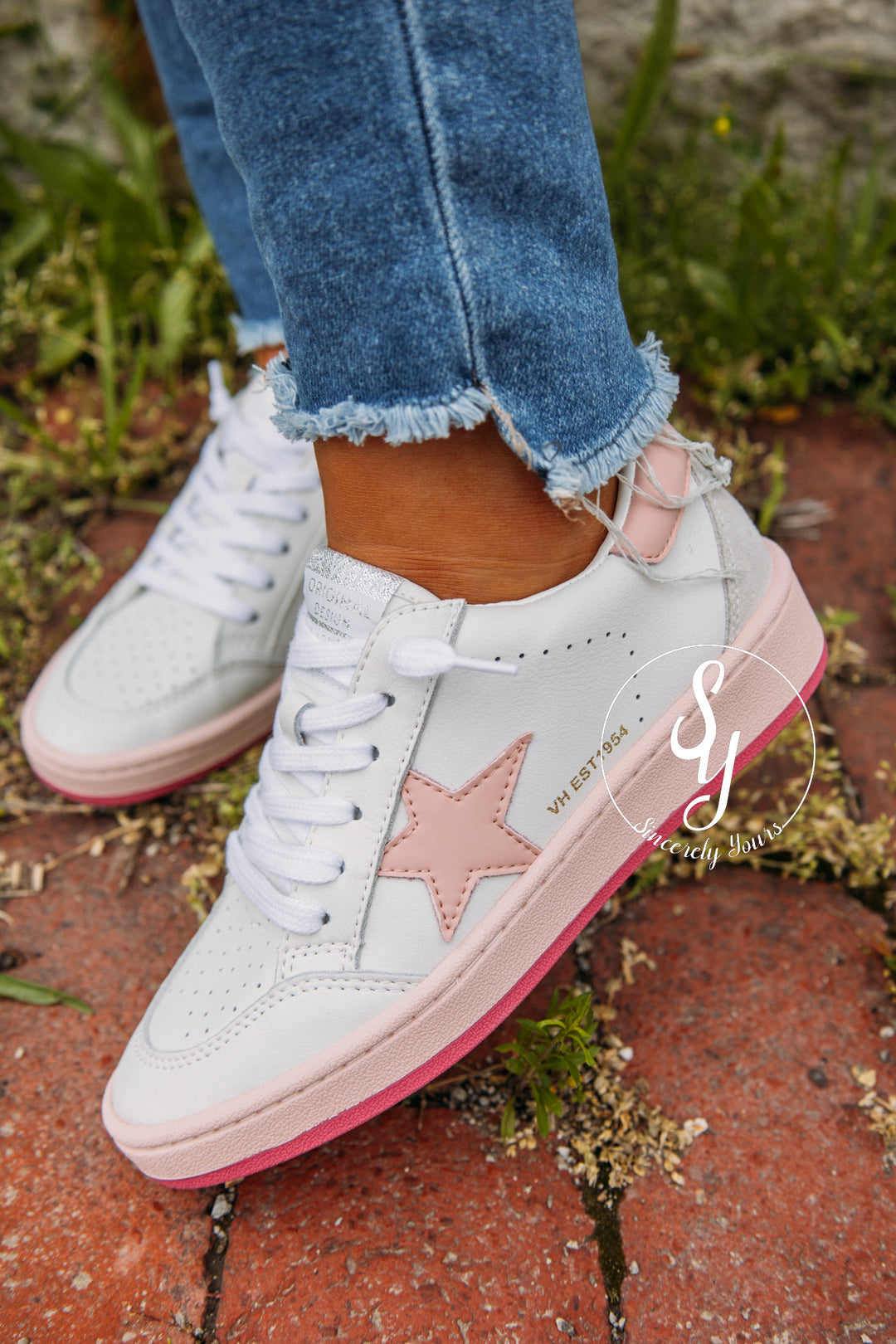 Vintage Havana:  Denisse Sneaker - Raspberry/Baby Pink