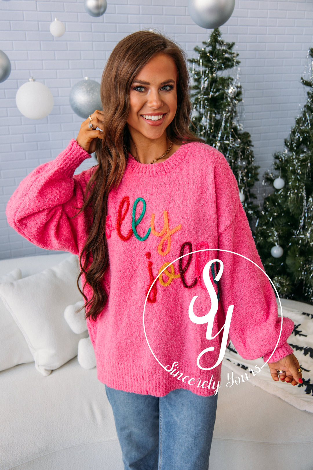 Color Me Jolly Sweater - Pink