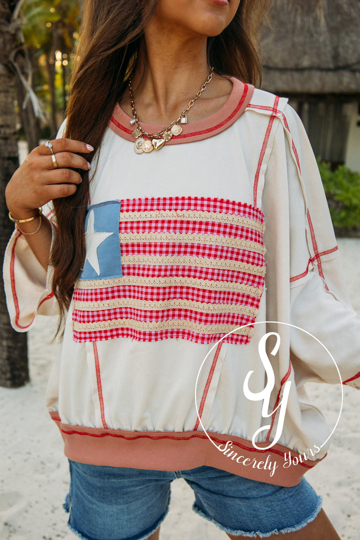 Seaside Flag Top - Oatmeal