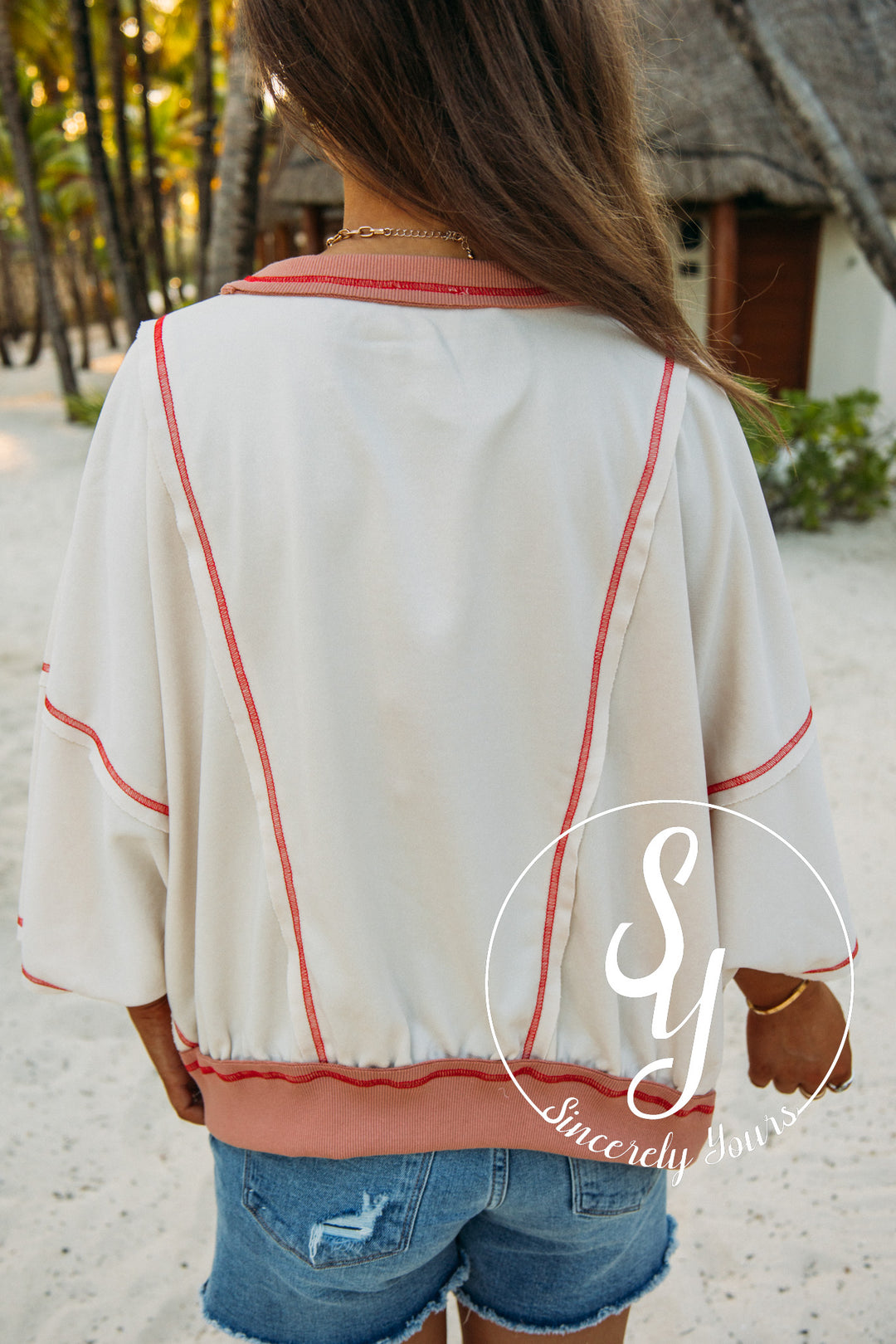 Seaside Flag Top - Oatmeal