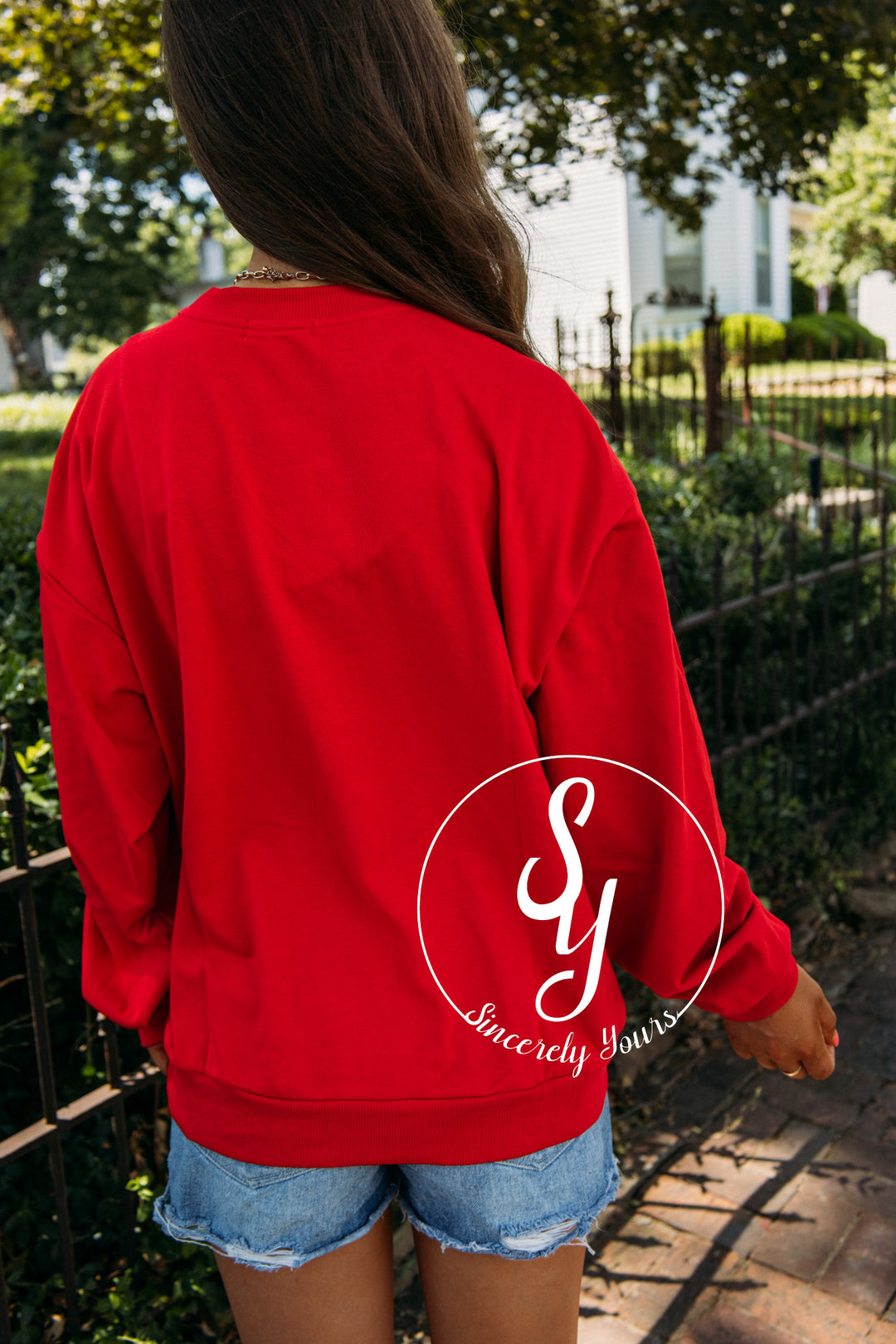 Gameday Patchwork Crewneck - Red
