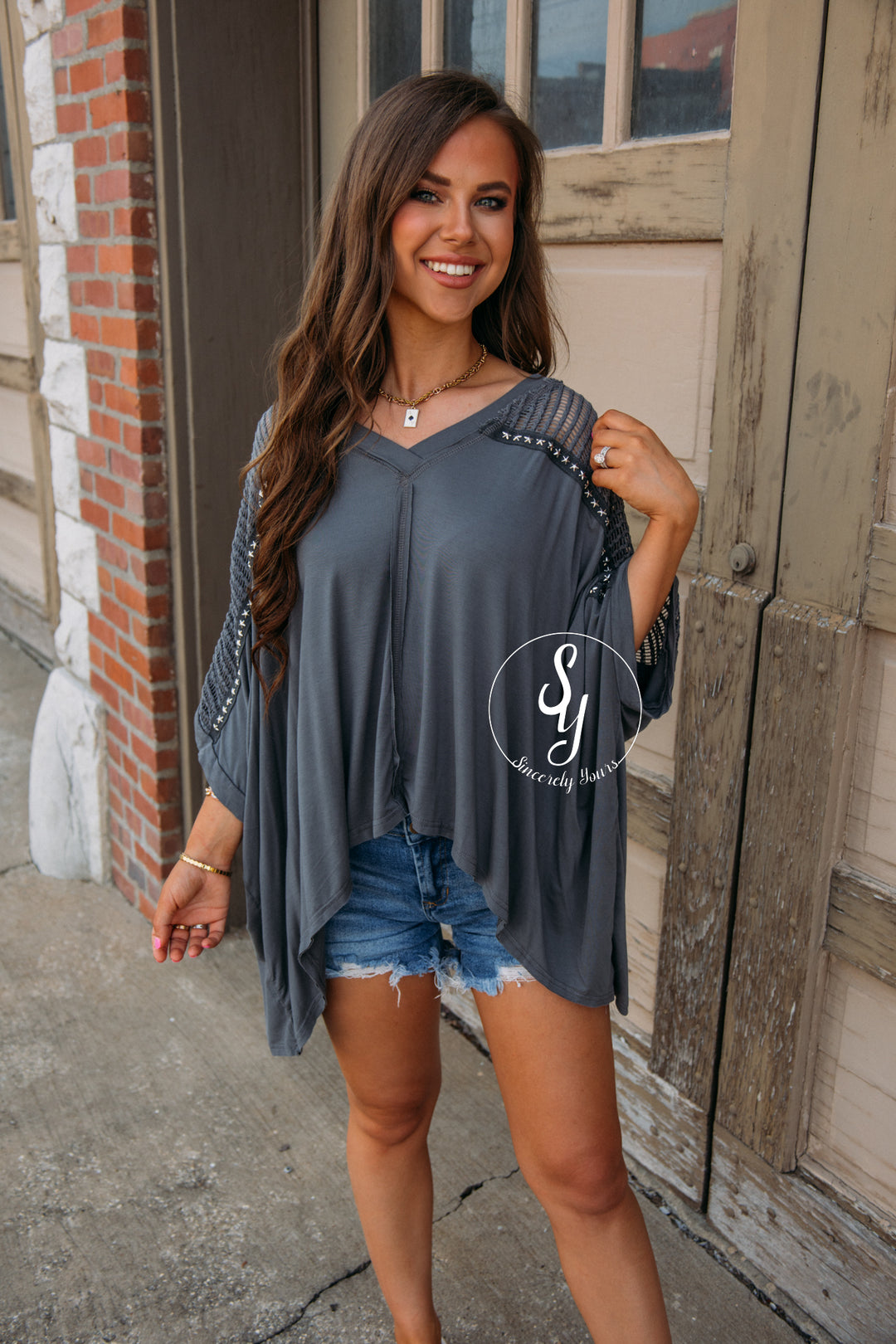 Night Out Top - Iron Grey