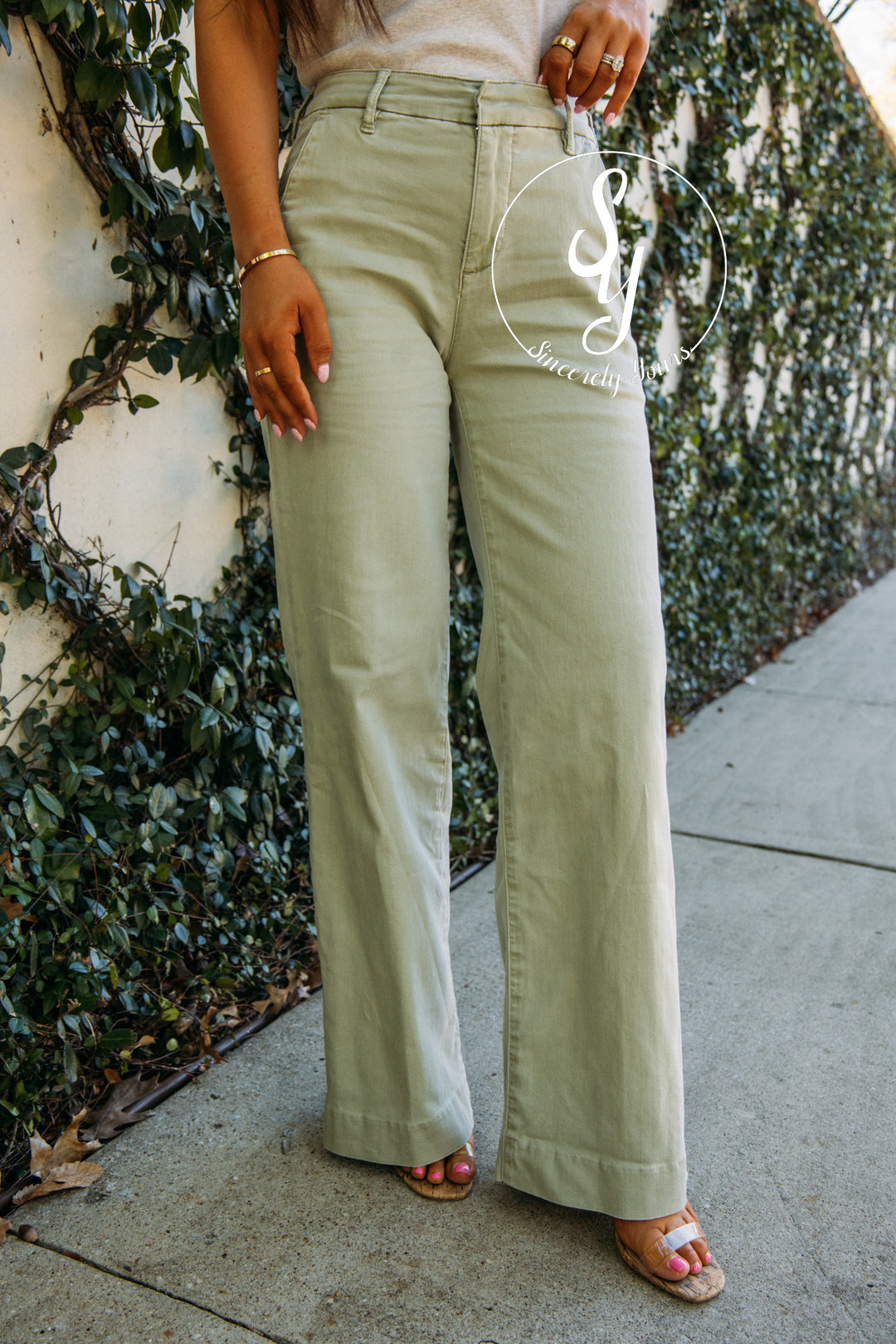 Dear John: Brandy Wide Leg Pant - Abbey Stone