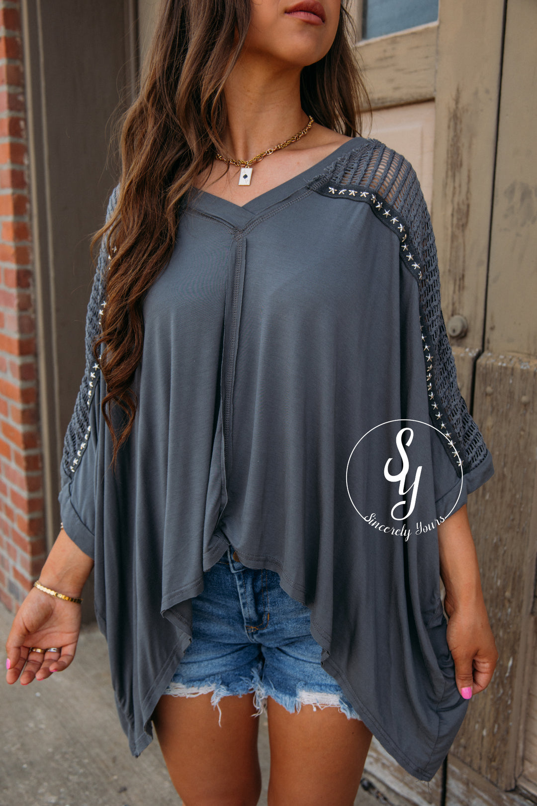Night Out Top - Iron Grey