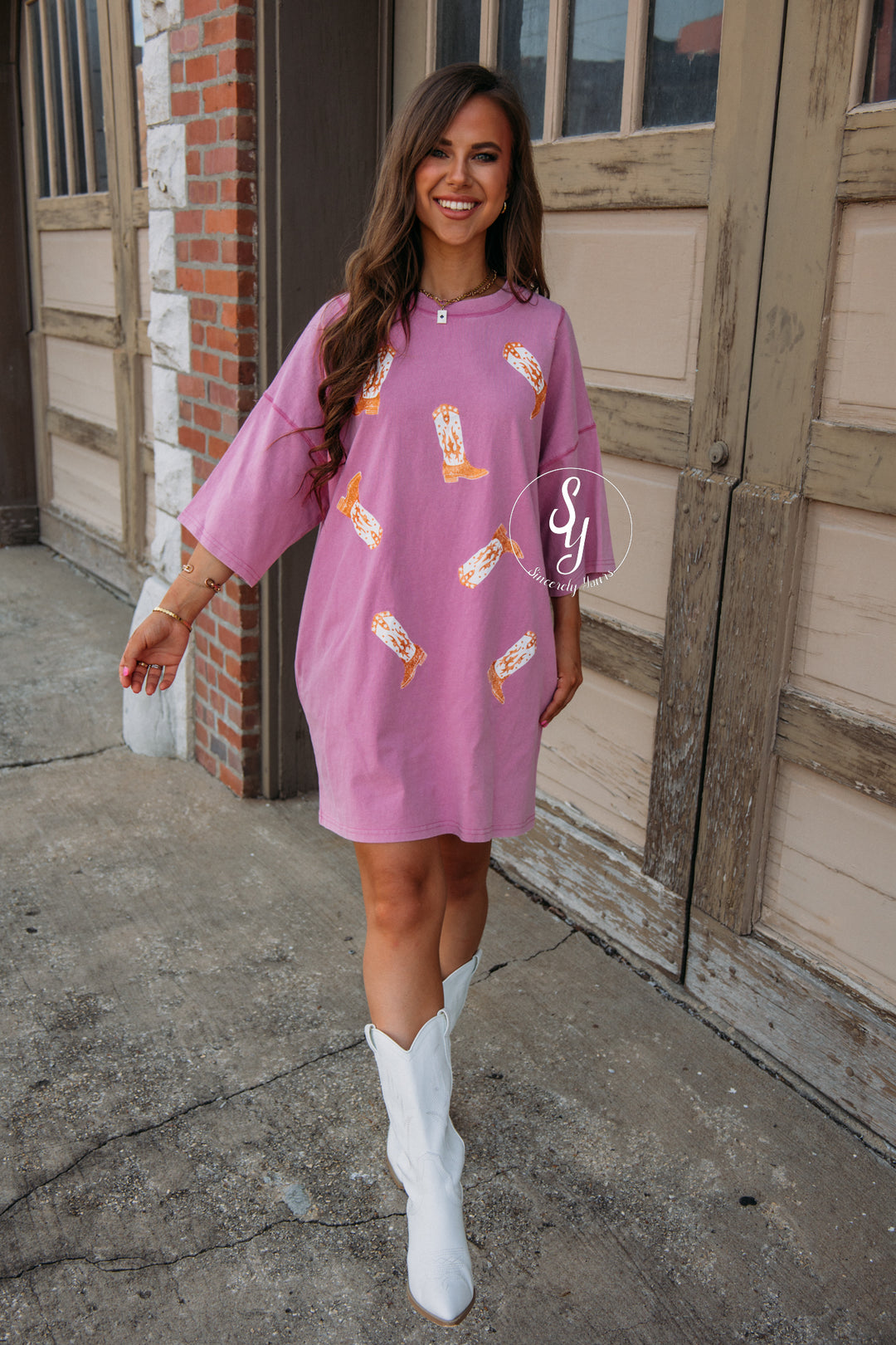 oversized tshirt dress western Howdy T-Shirt Western Graphic Print Tee Country Concert Tshirt Dress Highnoon Disco