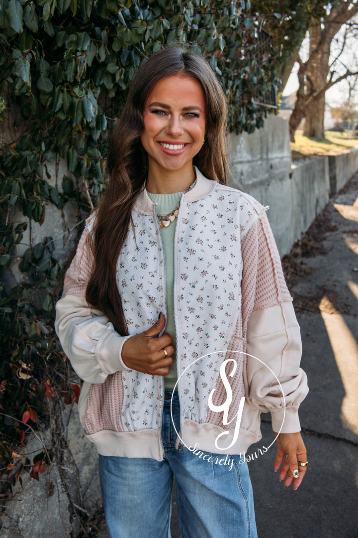 Flowers For A Moment Jacket - Oatmeal