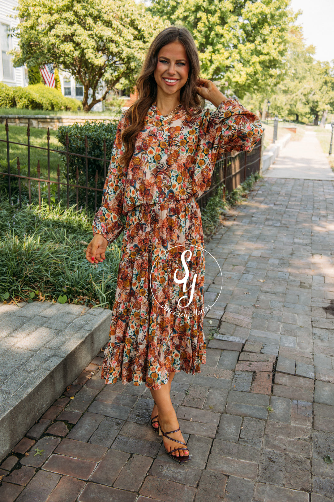 Garden Floral Skirt-Taupe