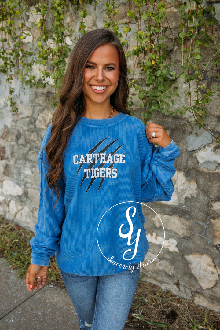 Carthage Tigers Cord - Blue