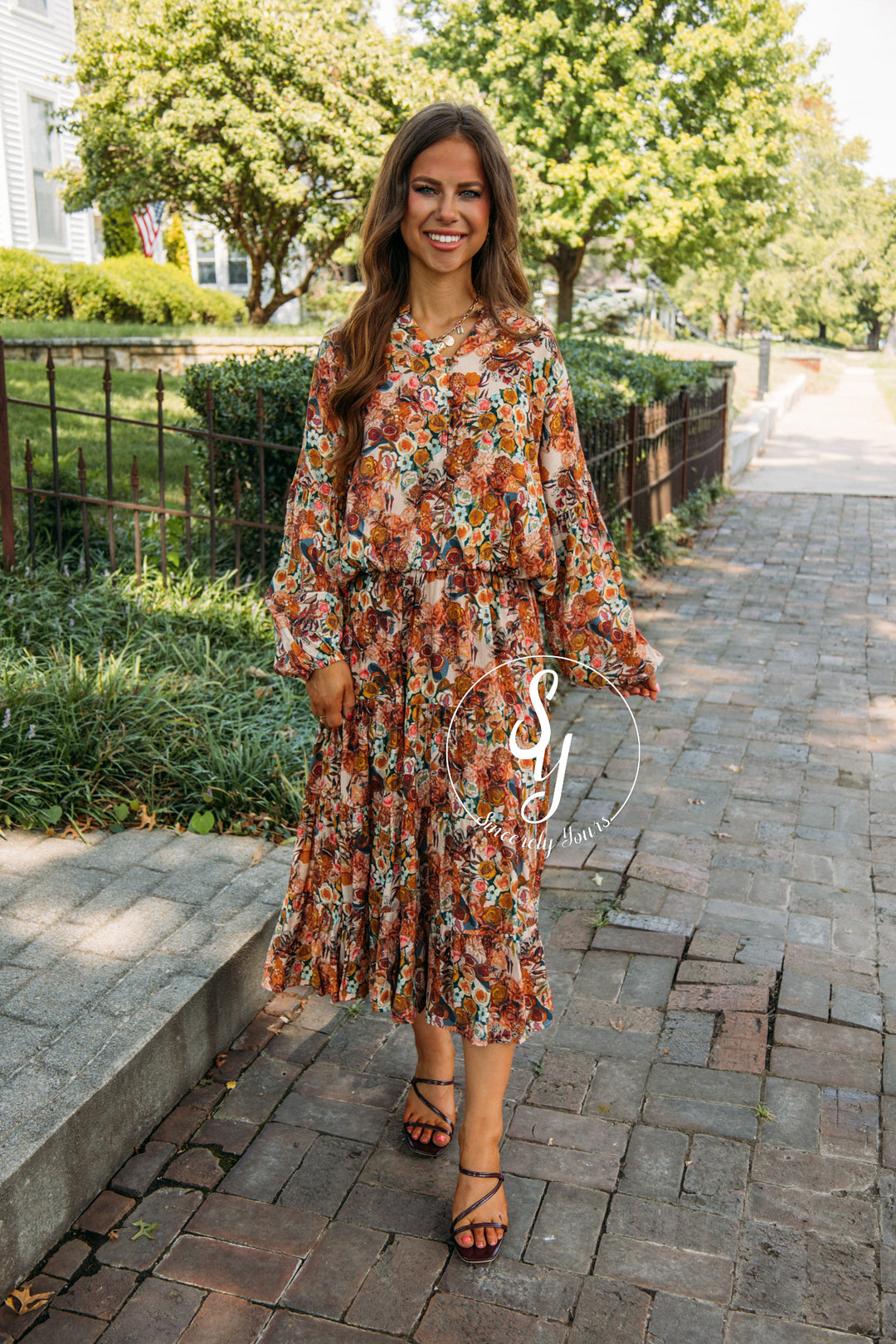 Garden Floral Skirt-Taupe