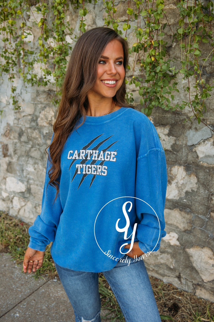 Carthage Tigers Cord - Blue