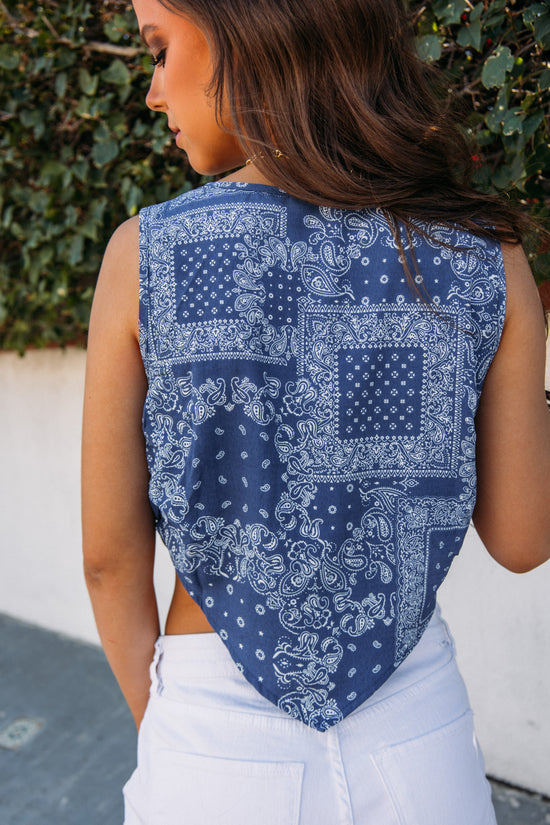 Liberty Island Bandana Top - Blue