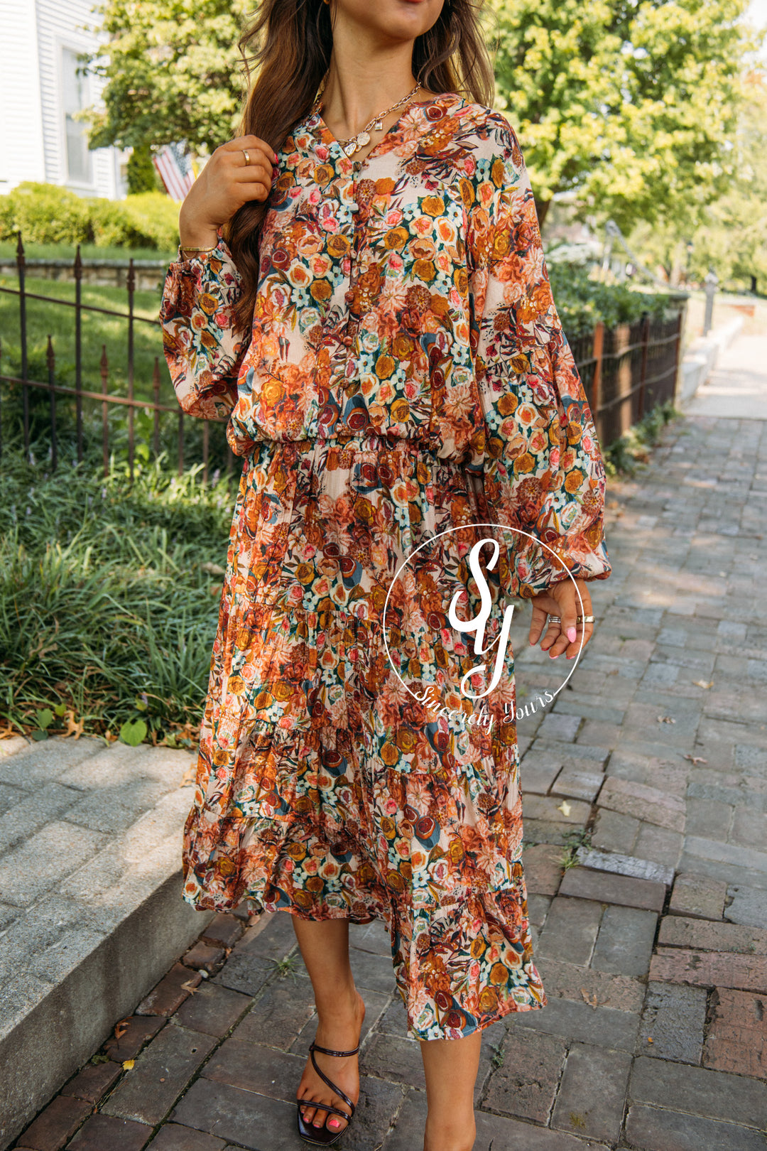 Garden Floral Skirt-Taupe