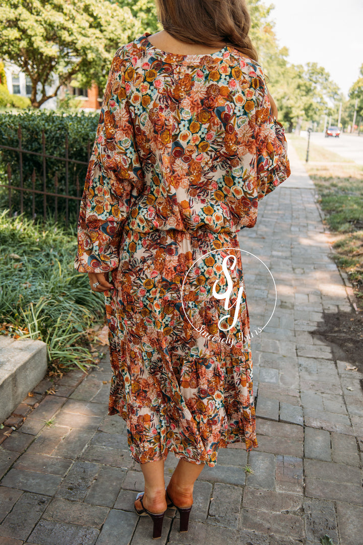 Garden Floral Skirt-Taupe