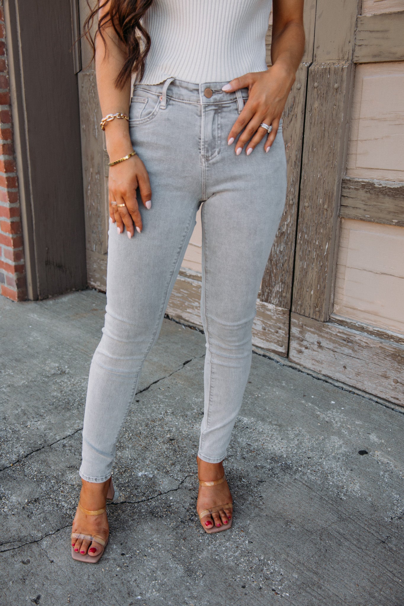 Dear John:  Gisele High Rise Ankle Skinny Jeans - Serenity