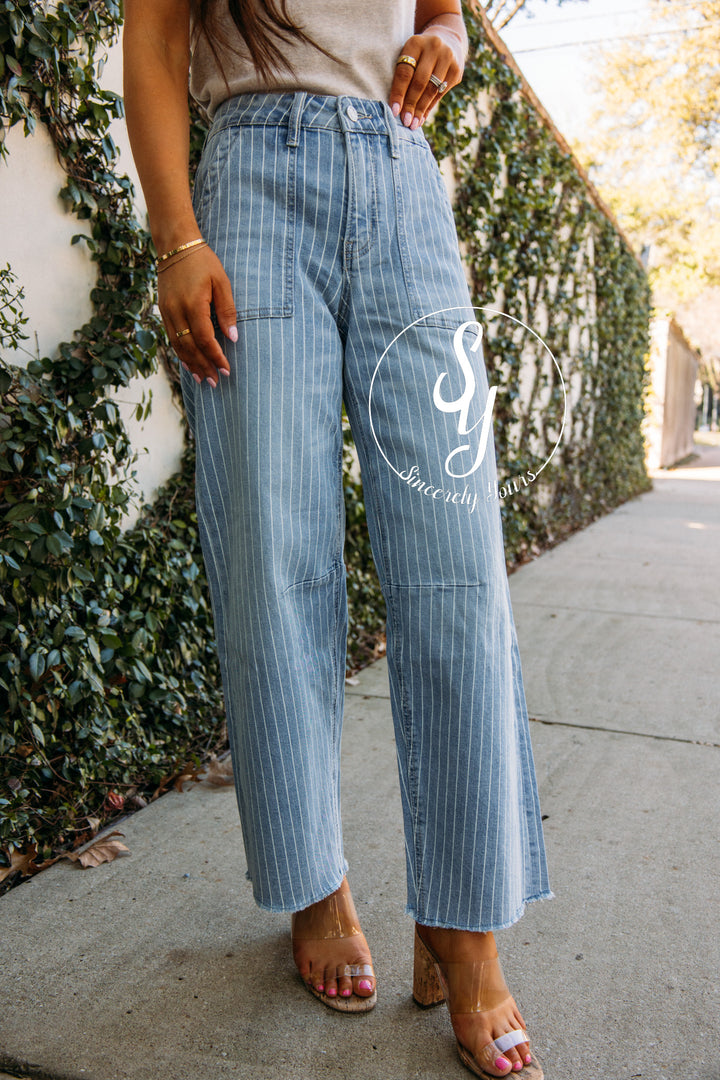 Brinley Barrel Denim - Stripe