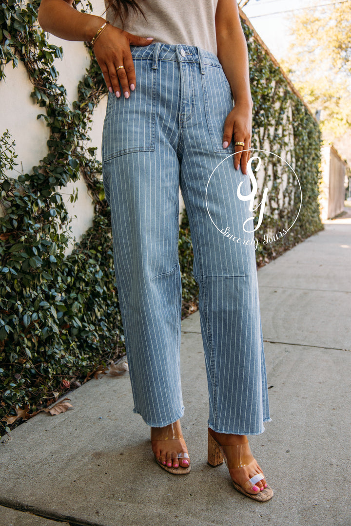Brinley Barrel Denim - Stripe