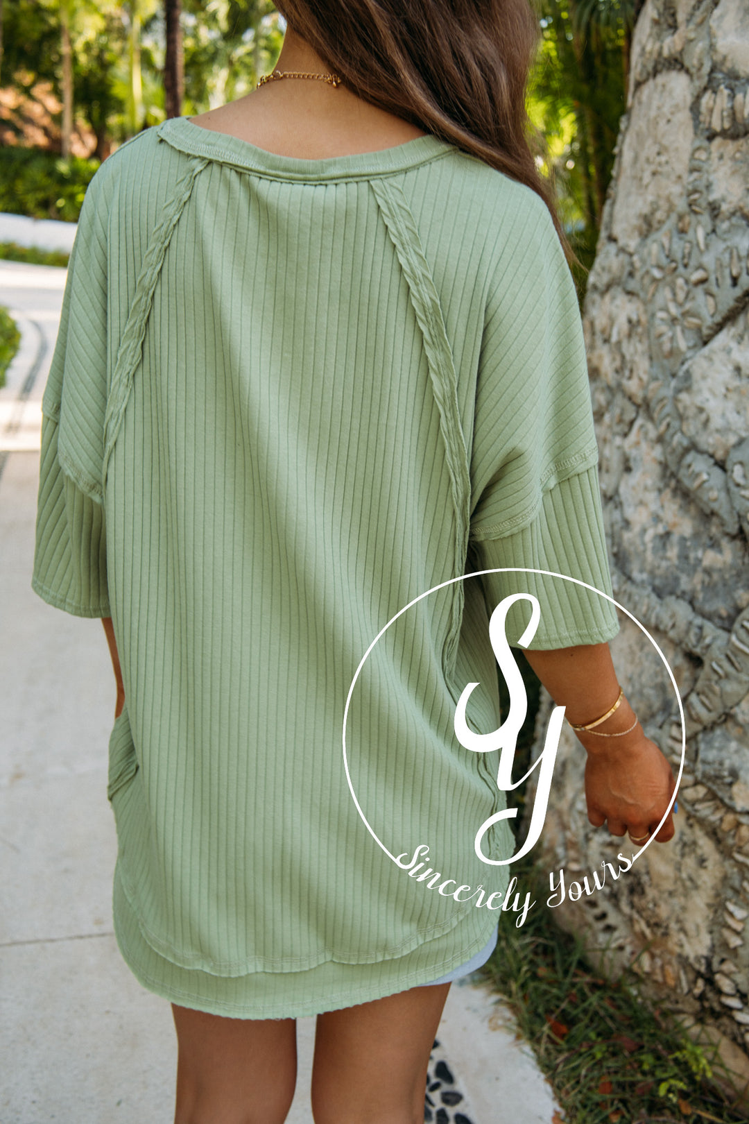 Charming Moment Top- Sage