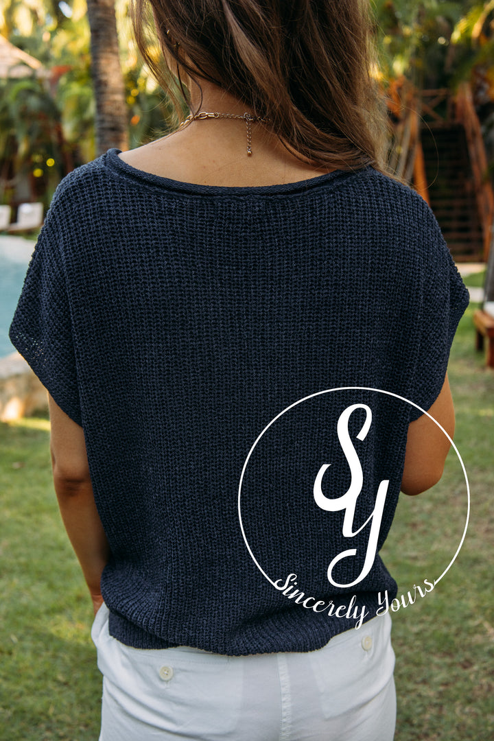 Couture Moment Top - Navy