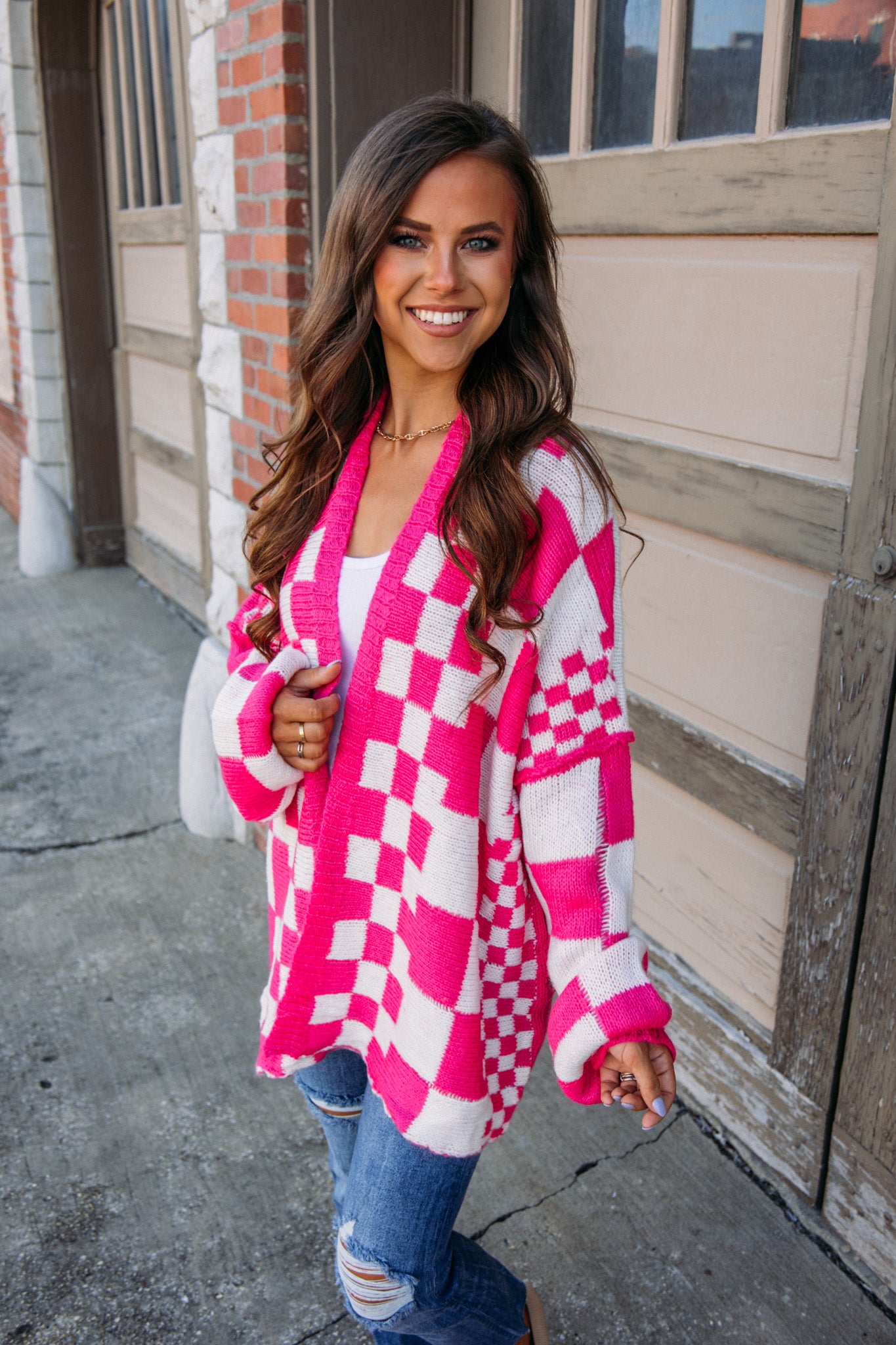 On the Block Cardigan - Hot Pink