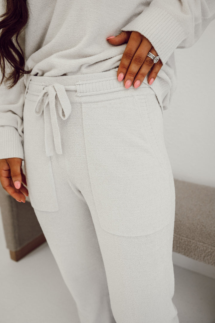 Barefoot Dreams:  CozyChic Ultra Lite® Ribbed Tunnel Jogger - Almond