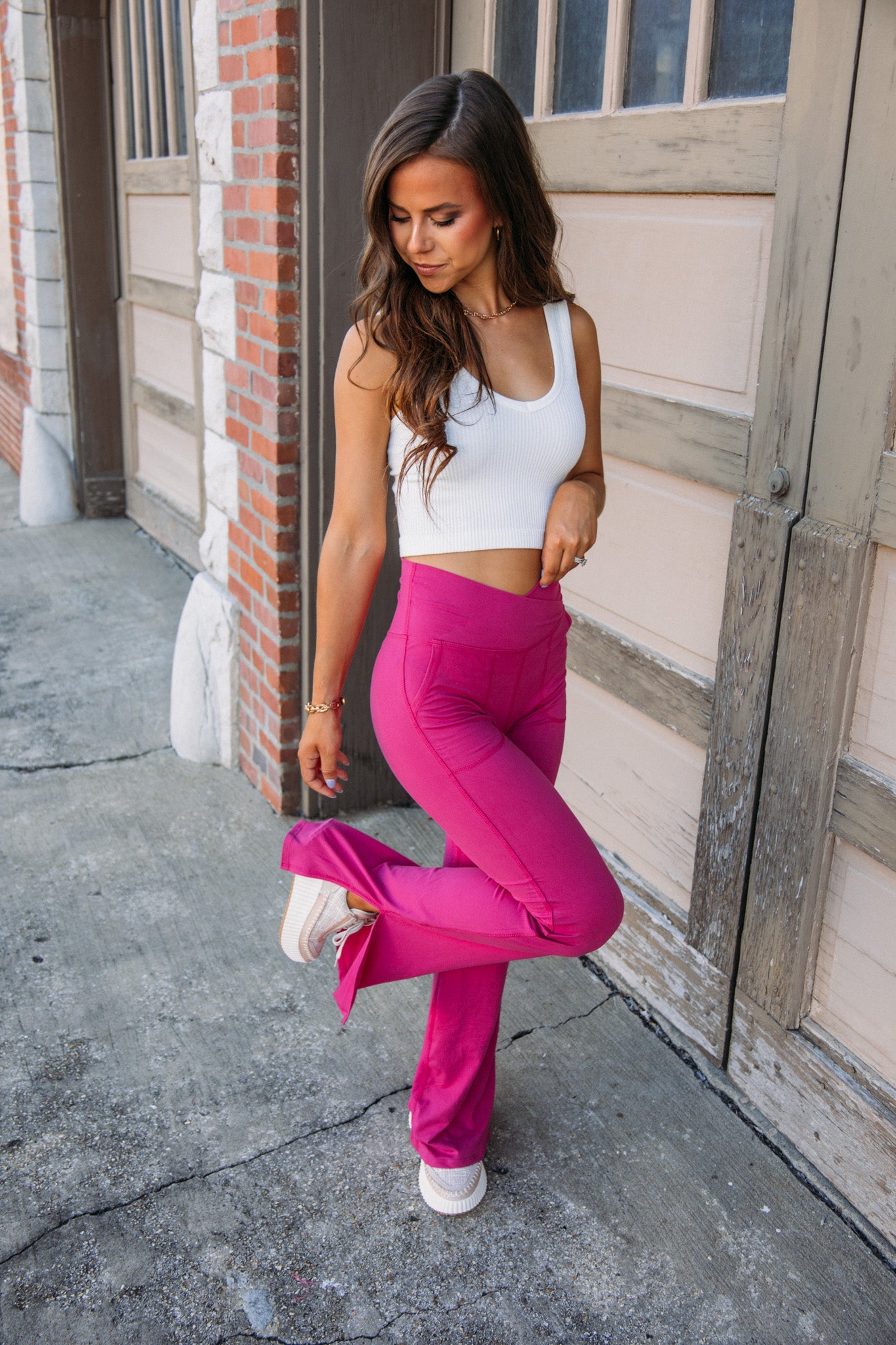 Weekend Casual Yoga Pants- Raspberry