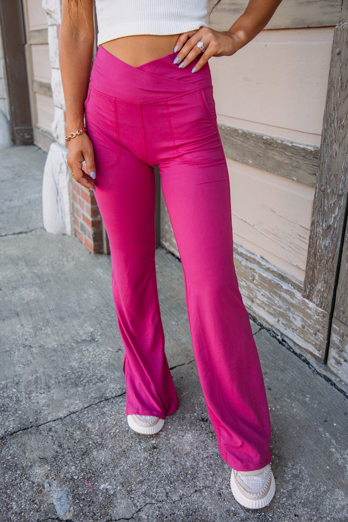 Weekend Casual Yoga Pants- Raspberry